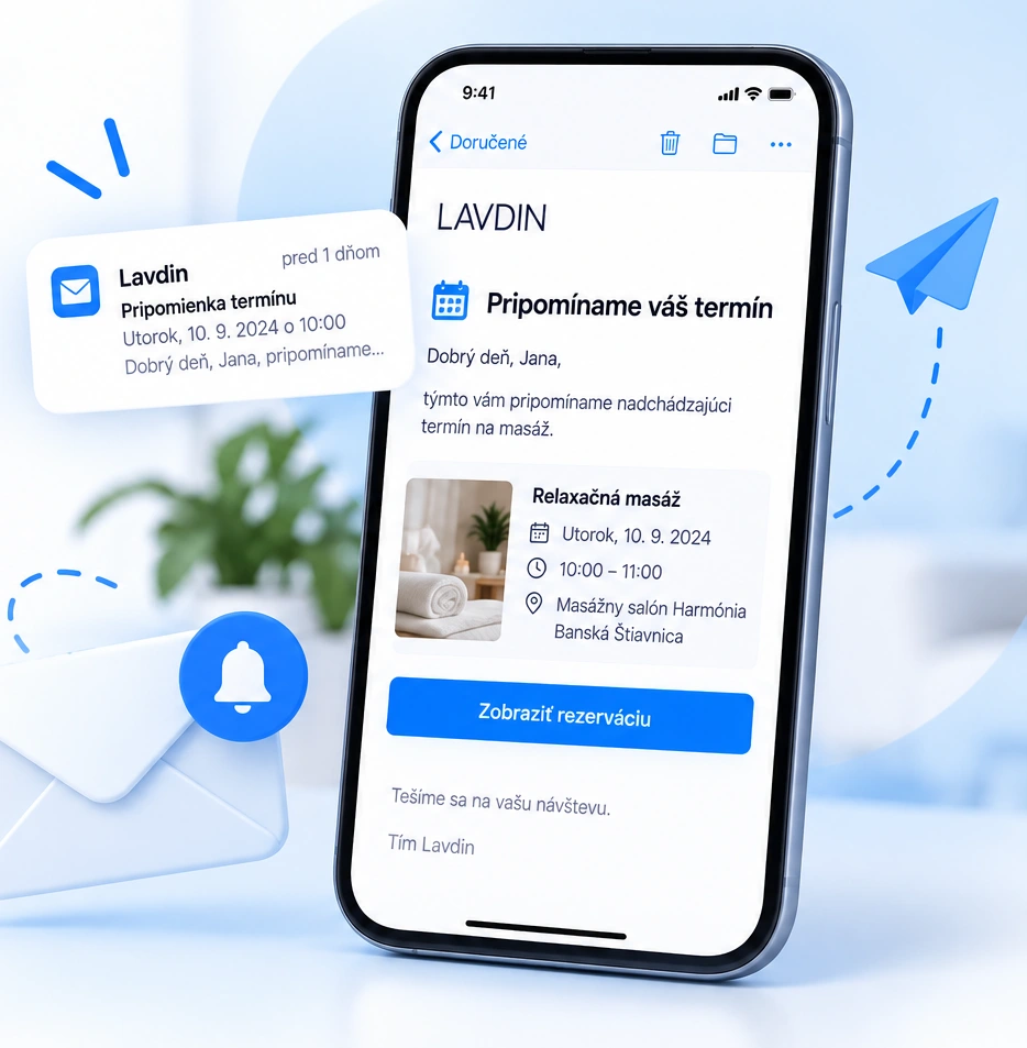 Upozornenia emailom a automatické pripomienky termínov - Lavdin